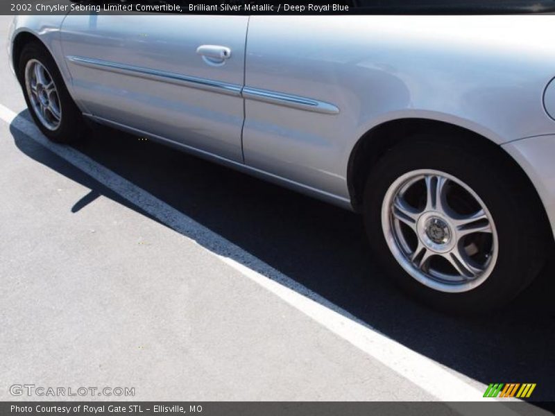 Brilliant Silver Metallic / Deep Royal Blue 2002 Chrysler Sebring Limited Convertible