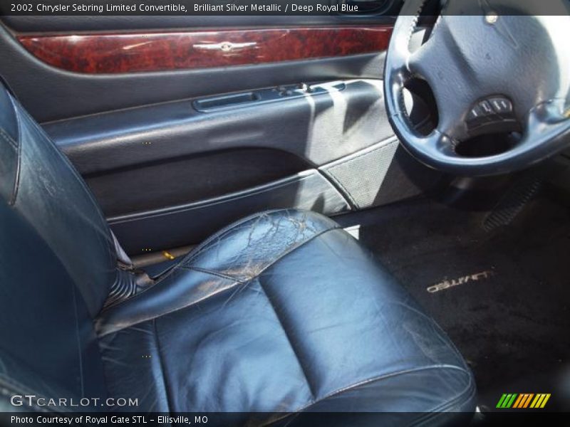 Brilliant Silver Metallic / Deep Royal Blue 2002 Chrysler Sebring Limited Convertible