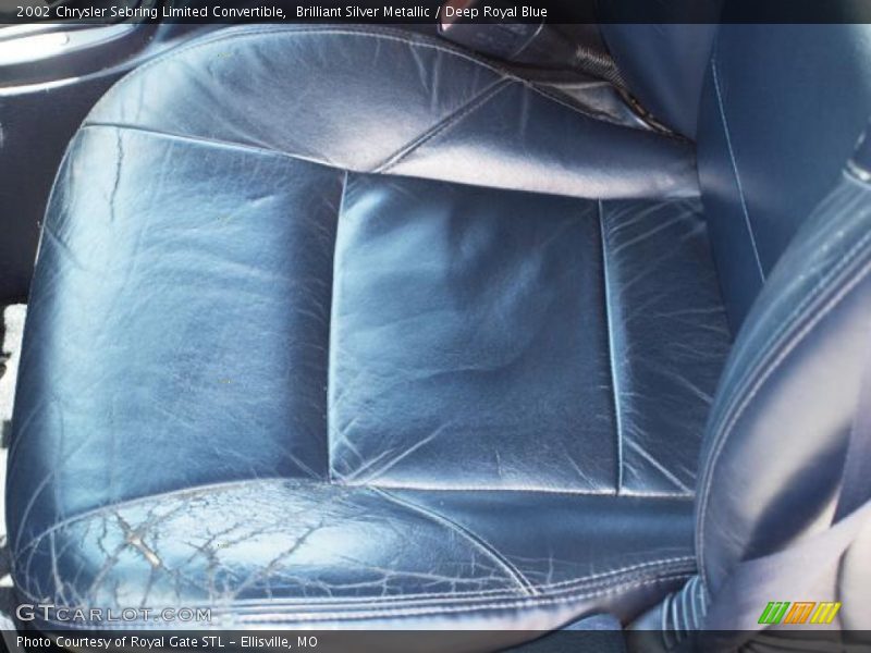 Brilliant Silver Metallic / Deep Royal Blue 2002 Chrysler Sebring Limited Convertible
