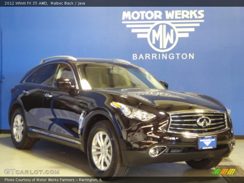 Malbec Black / Java 2012 Infiniti FX 35 AWD