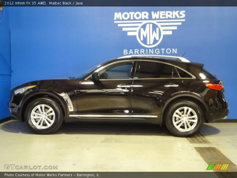 Malbec Black / Java 2012 Infiniti FX 35 AWD