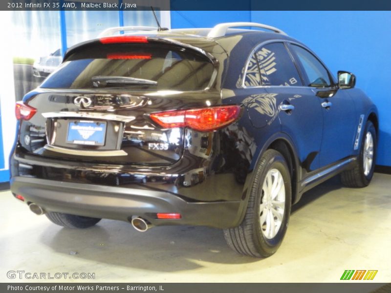 Malbec Black / Java 2012 Infiniti FX 35 AWD