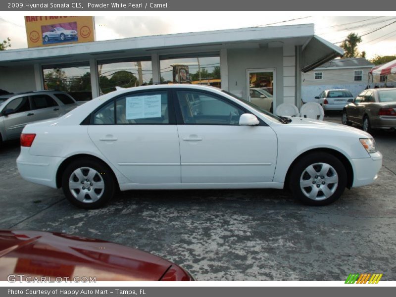 Powder White Pearl / Camel 2009 Hyundai Sonata GLS