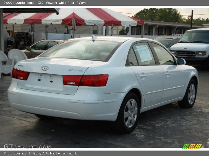 Powder White Pearl / Camel 2009 Hyundai Sonata GLS