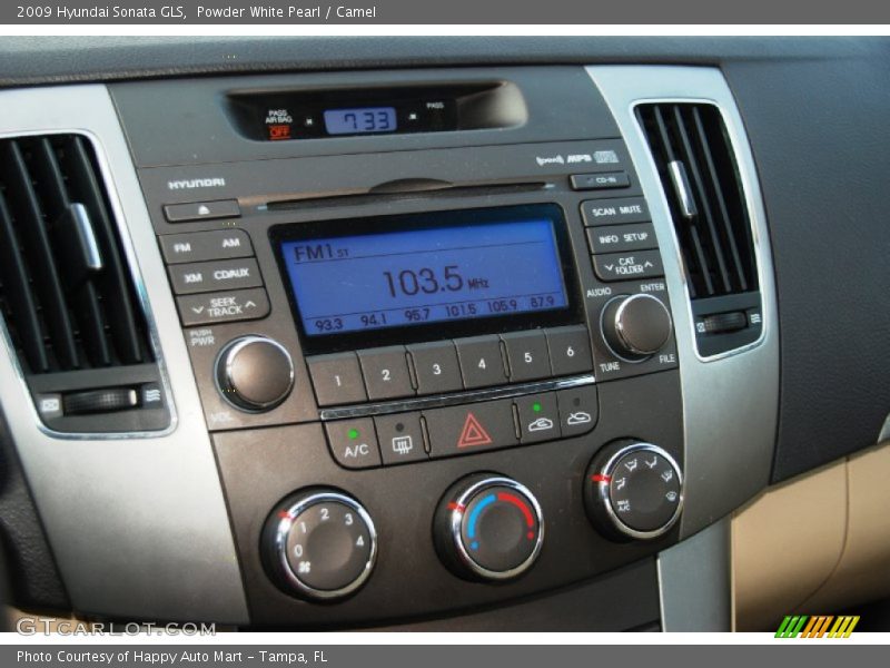 Powder White Pearl / Camel 2009 Hyundai Sonata GLS