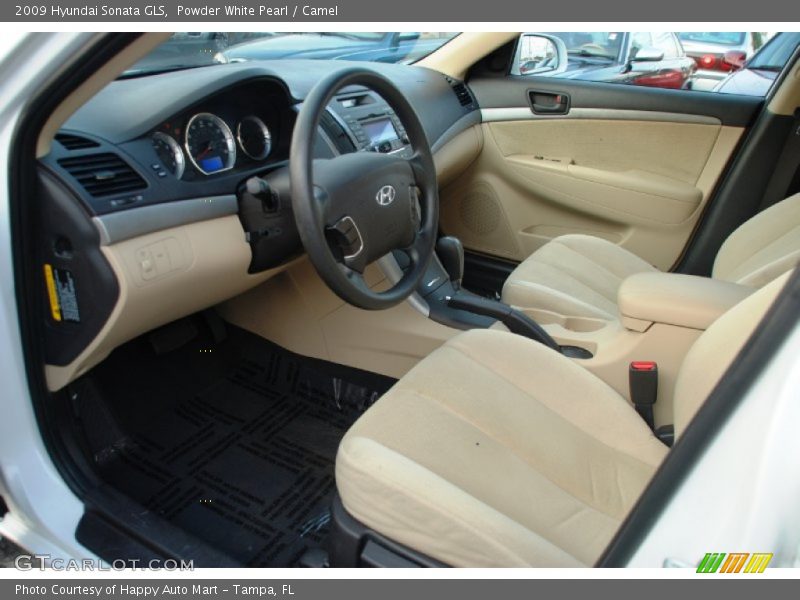 Powder White Pearl / Camel 2009 Hyundai Sonata GLS