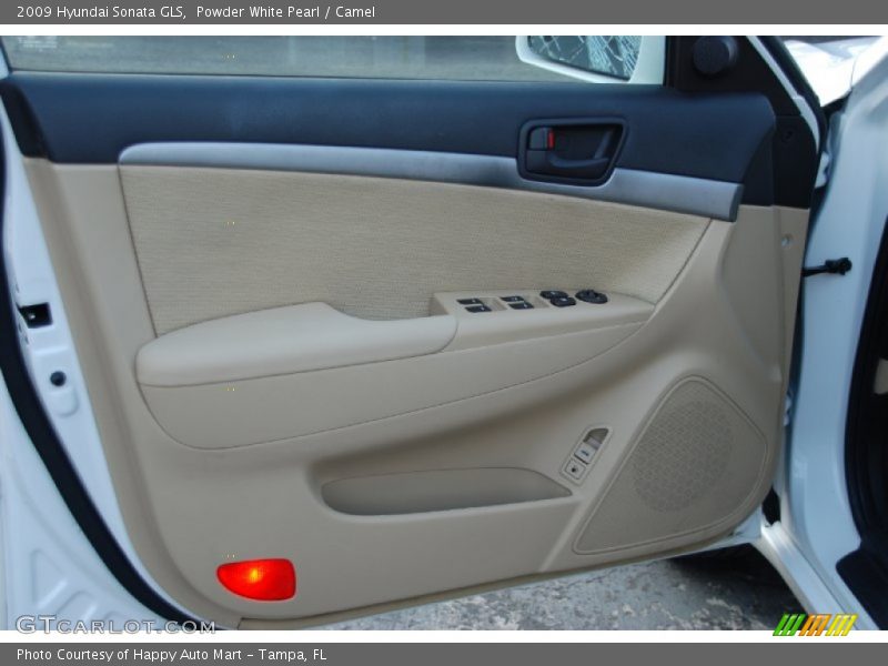 Powder White Pearl / Camel 2009 Hyundai Sonata GLS