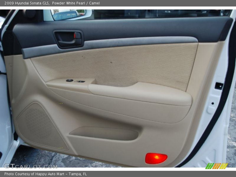 Powder White Pearl / Camel 2009 Hyundai Sonata GLS