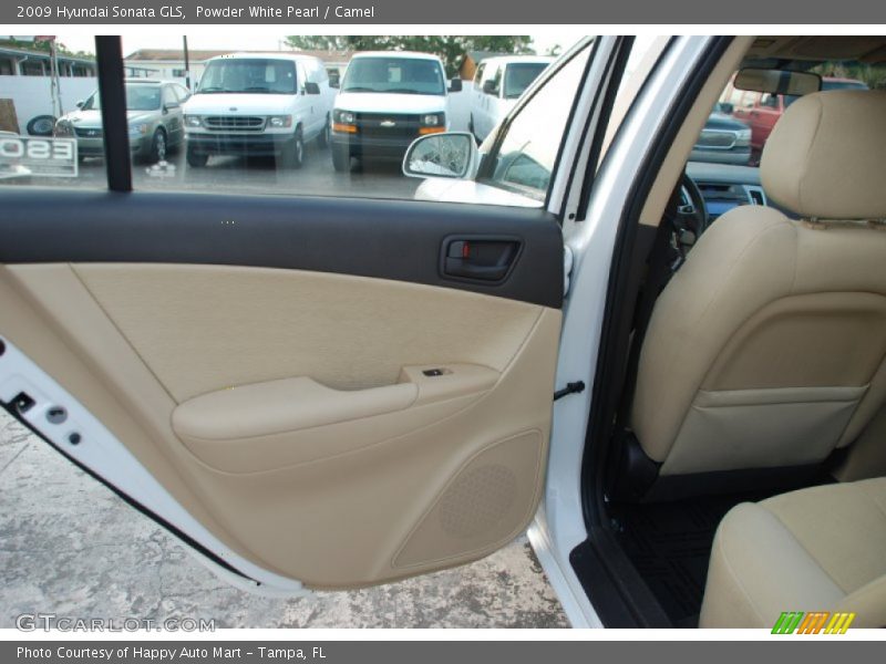 Powder White Pearl / Camel 2009 Hyundai Sonata GLS