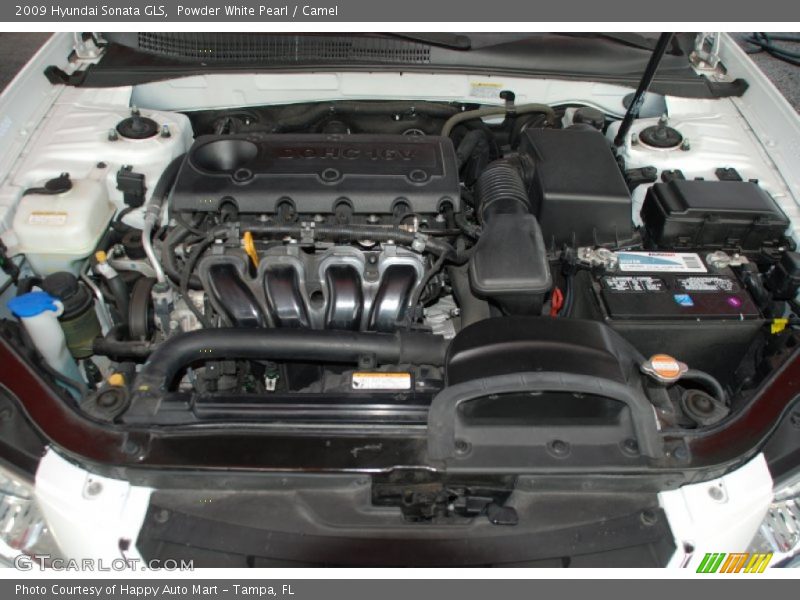 Powder White Pearl / Camel 2009 Hyundai Sonata GLS