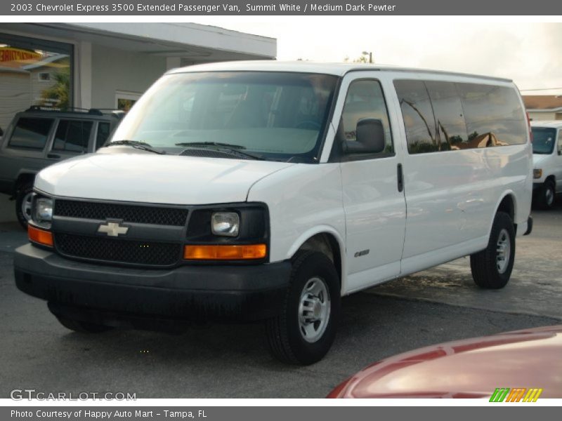 Summit White / Medium Dark Pewter 2003 Chevrolet Express 3500 Extended Passenger Van