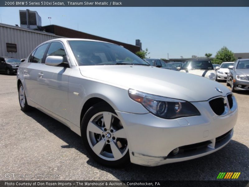 Titanium Silver Metallic / Black 2006 BMW 5 Series 530xi Sedan