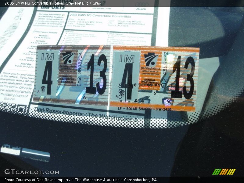 Silver Grey Metallic / Grey 2005 BMW M3 Convertible