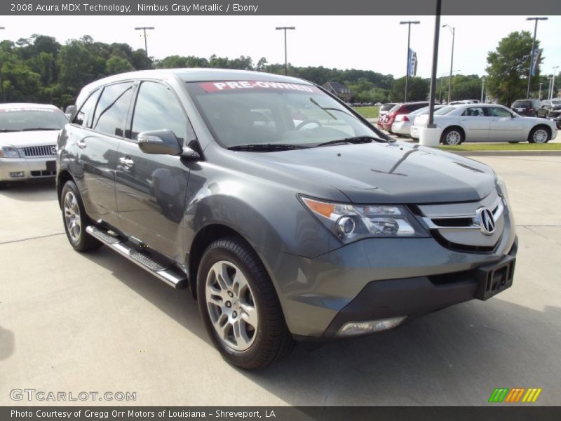 Nimbus Gray Metallic / Ebony 2008 Acura MDX Technology