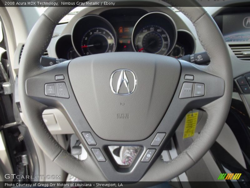Nimbus Gray Metallic / Ebony 2008 Acura MDX Technology