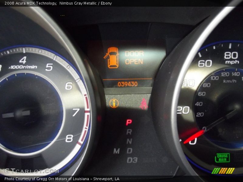 Nimbus Gray Metallic / Ebony 2008 Acura MDX Technology