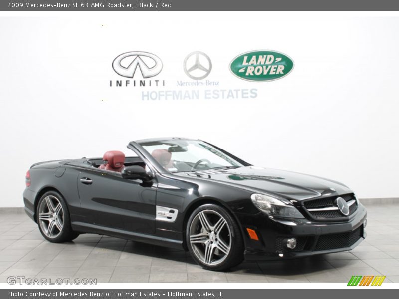 Black / Red 2009 Mercedes-Benz SL 63 AMG Roadster