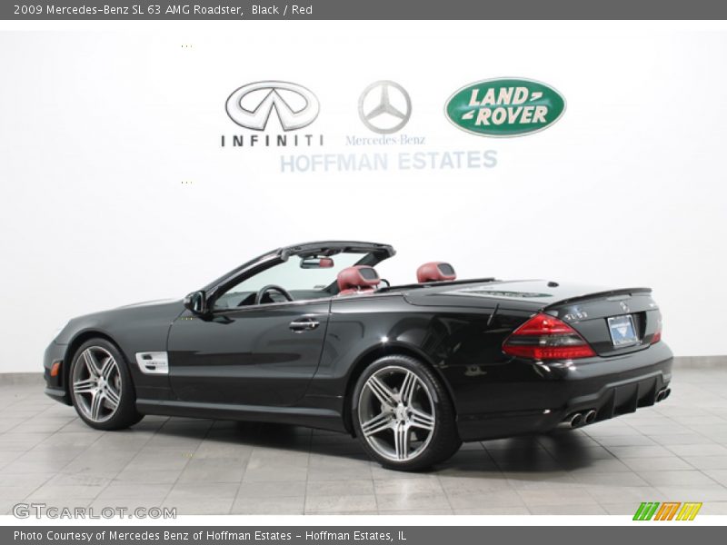 Black / Red 2009 Mercedes-Benz SL 63 AMG Roadster