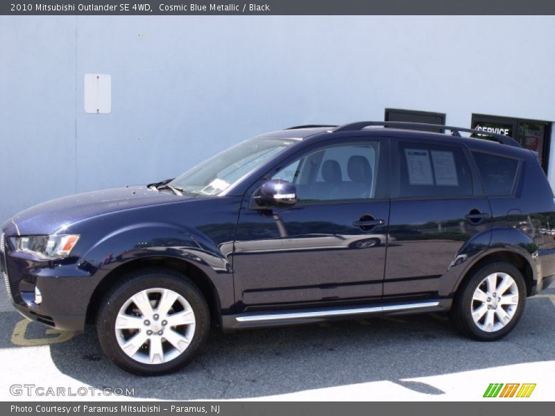 Cosmic Blue Metallic / Black 2010 Mitsubishi Outlander SE 4WD
