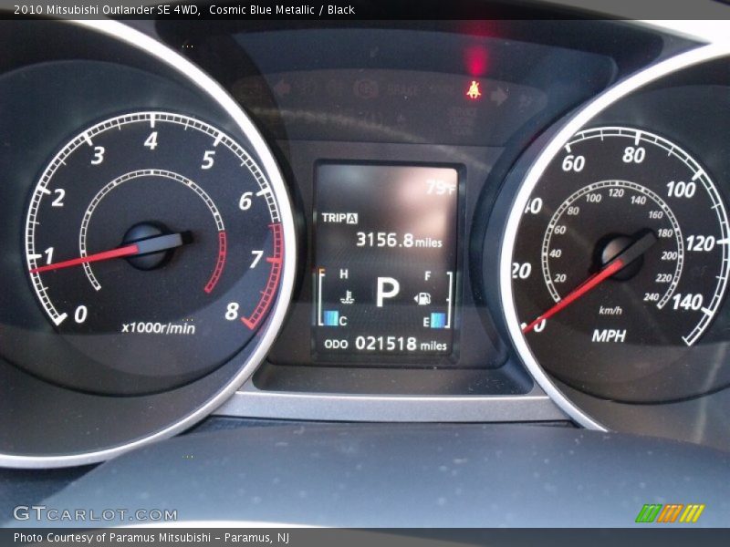 Cosmic Blue Metallic / Black 2010 Mitsubishi Outlander SE 4WD