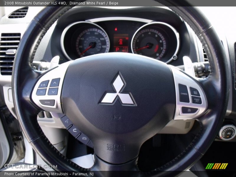 Diamond White Pearl / Beige 2008 Mitsubishi Outlander XLS 4WD