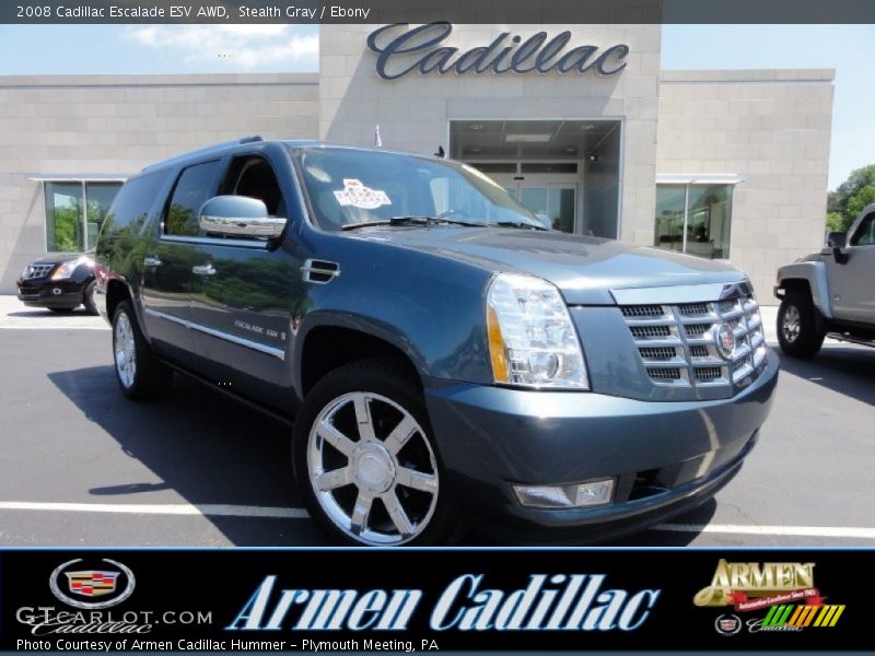 Stealth Gray / Ebony 2008 Cadillac Escalade ESV AWD