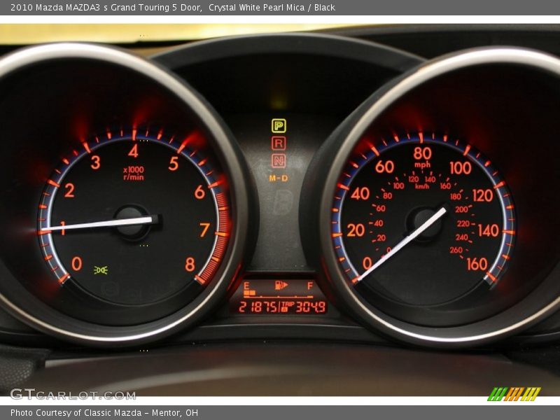 Crystal White Pearl Mica / Black 2010 Mazda MAZDA3 s Grand Touring 5 Door