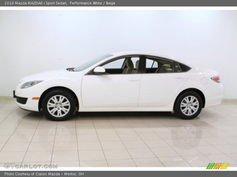 Performance White / Beige 2010 Mazda MAZDA6 i Sport Sedan