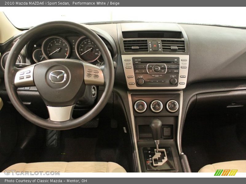 Performance White / Beige 2010 Mazda MAZDA6 i Sport Sedan