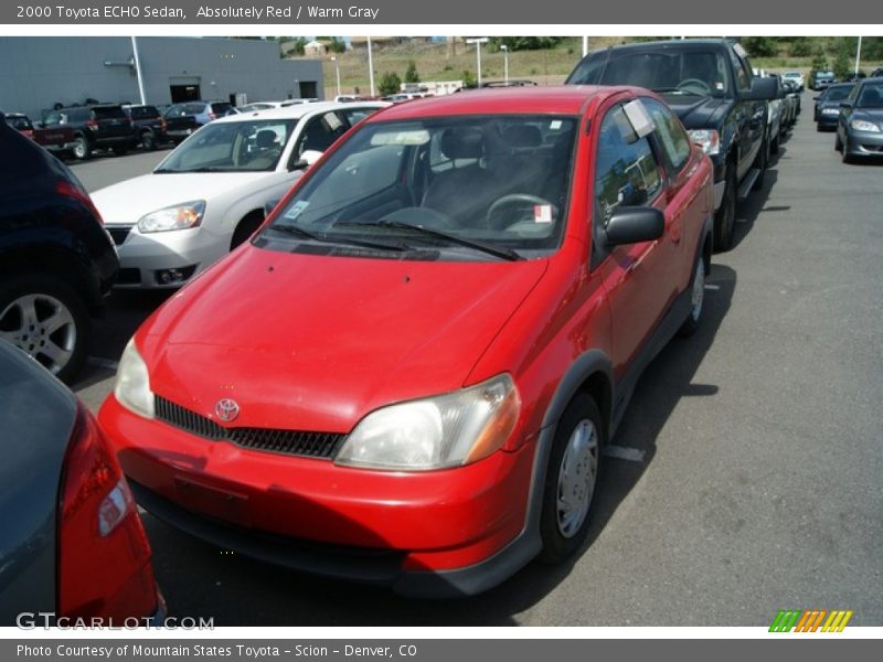 Absolutely Red / Warm Gray 2000 Toyota ECHO Sedan