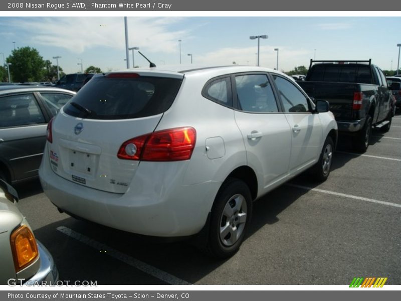 Phantom White Pearl / Gray 2008 Nissan Rogue S AWD