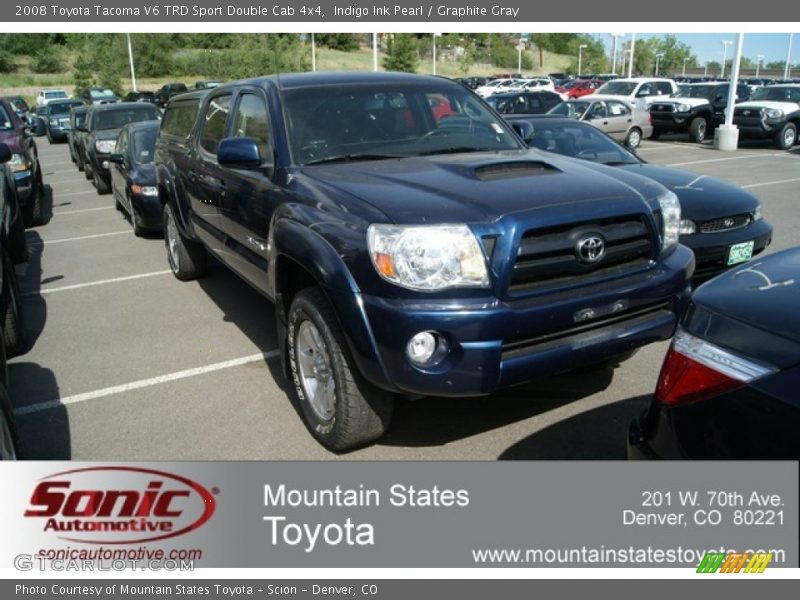 Indigo Ink Pearl / Graphite Gray 2008 Toyota Tacoma V6 TRD Sport Double Cab 4x4