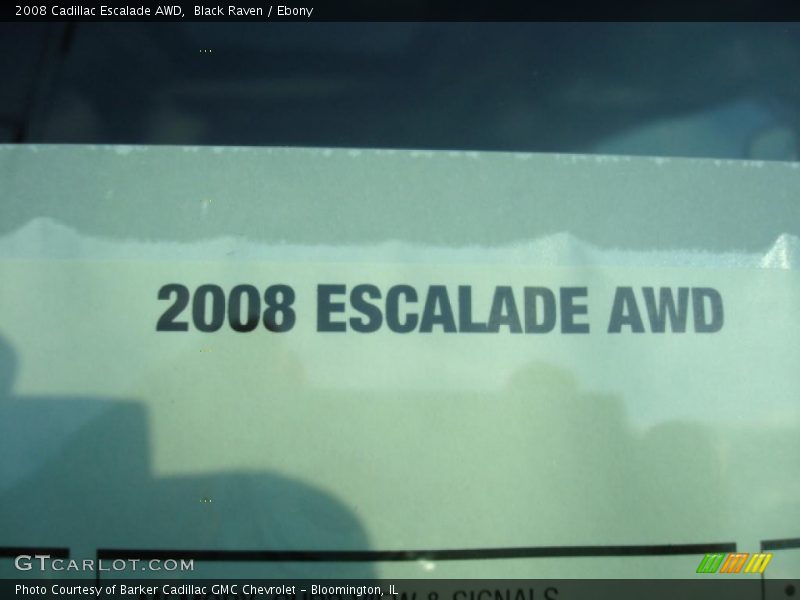 Black Raven / Ebony 2008 Cadillac Escalade AWD