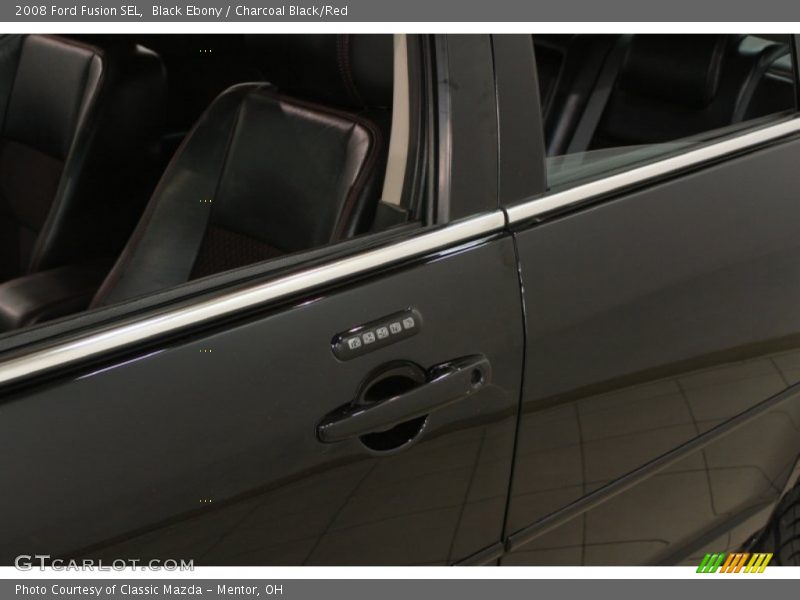 Black Ebony / Charcoal Black/Red 2008 Ford Fusion SEL