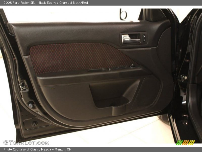 Black Ebony / Charcoal Black/Red 2008 Ford Fusion SEL