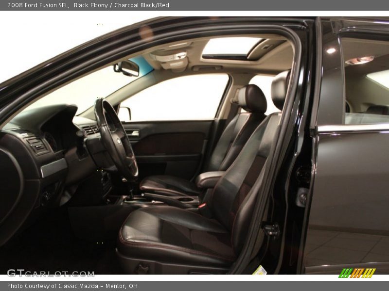 Black Ebony / Charcoal Black/Red 2008 Ford Fusion SEL