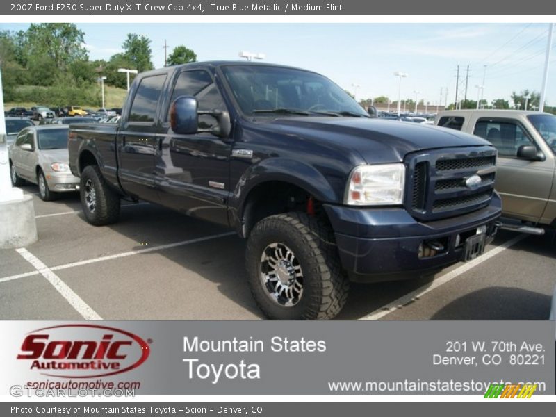 True Blue Metallic / Medium Flint 2007 Ford F250 Super Duty XLT Crew Cab 4x4