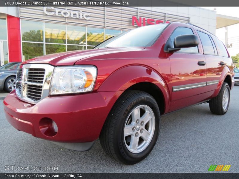 Inferno Red Crystal Pearl / Khaki Two-Tone 2008 Dodge Durango SLT