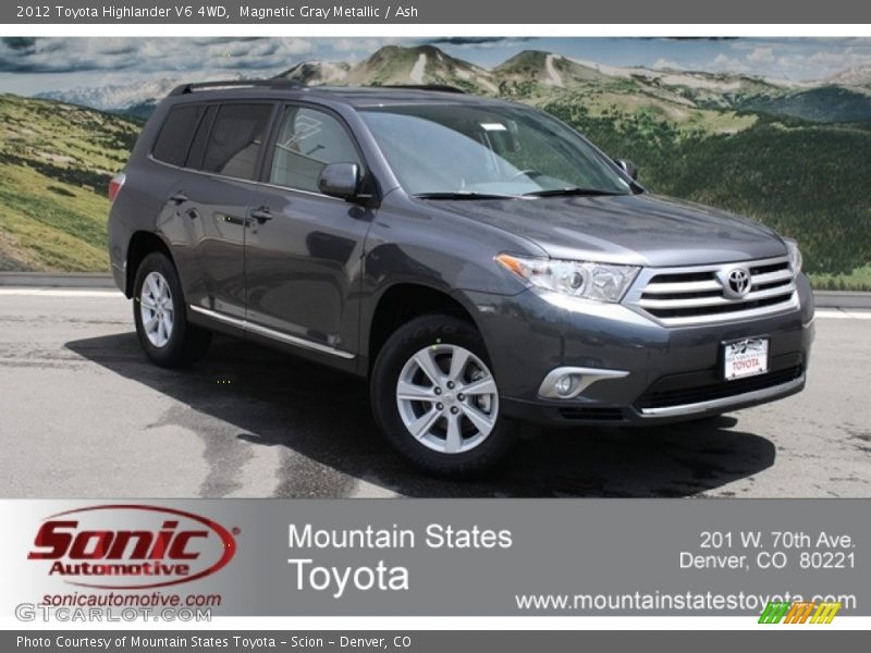 Magnetic Gray Metallic / Ash 2012 Toyota Highlander V6 4WD