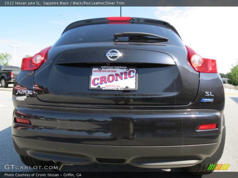 Sapphire Black / Black/Red Leather/Silver Trim 2012 Nissan Juke SL