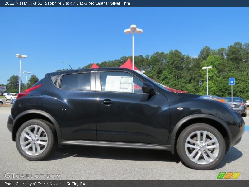 Sapphire Black / Black/Red Leather/Silver Trim 2012 Nissan Juke SL