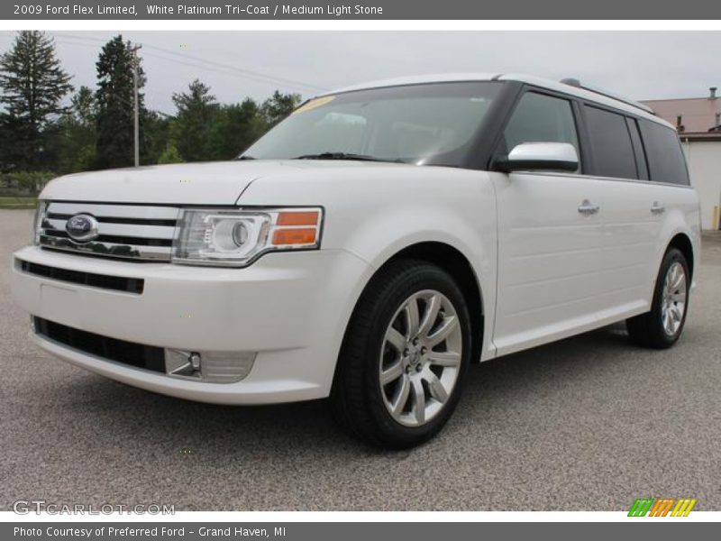 White Platinum Tri-Coat / Medium Light Stone 2009 Ford Flex Limited