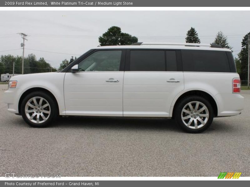 White Platinum Tri-Coat / Medium Light Stone 2009 Ford Flex Limited