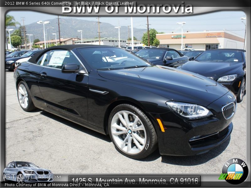 Jet Black / Black Dakota Leather 2012 BMW 6 Series 640i Convertible