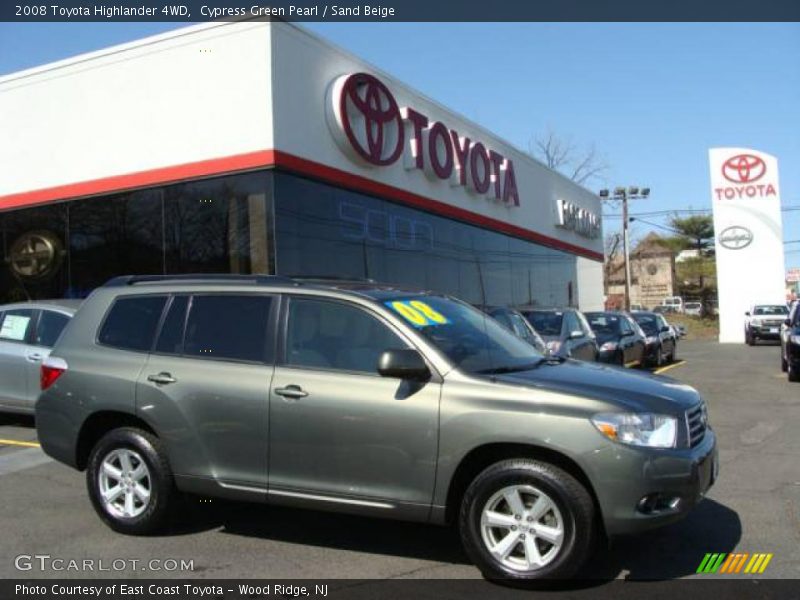 Cypress Green Pearl / Sand Beige 2008 Toyota Highlander 4WD