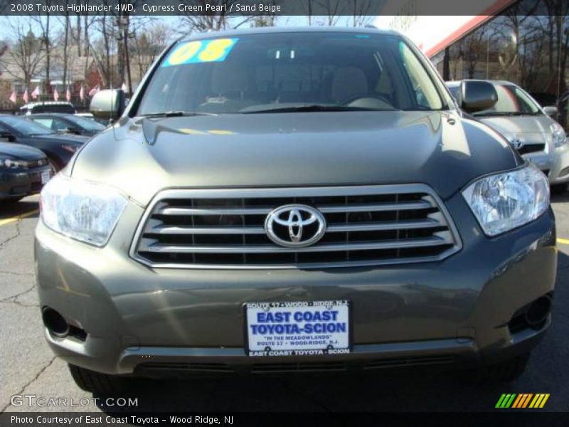 Cypress Green Pearl / Sand Beige 2008 Toyota Highlander 4WD