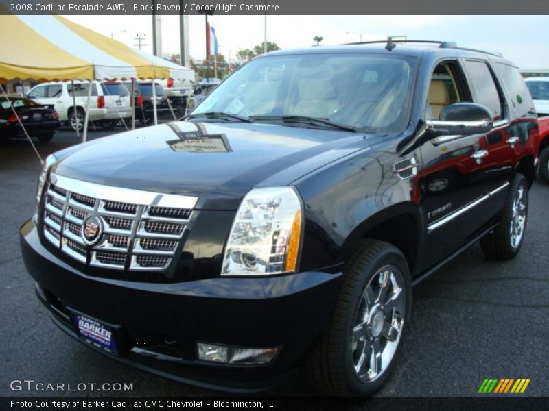 Black Raven / Cocoa/Light Cashmere 2008 Cadillac Escalade AWD