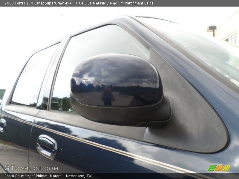 True Blue Metallic / Medium Parchment Beige 2003 Ford F150 Lariat SuperCrew 4x4