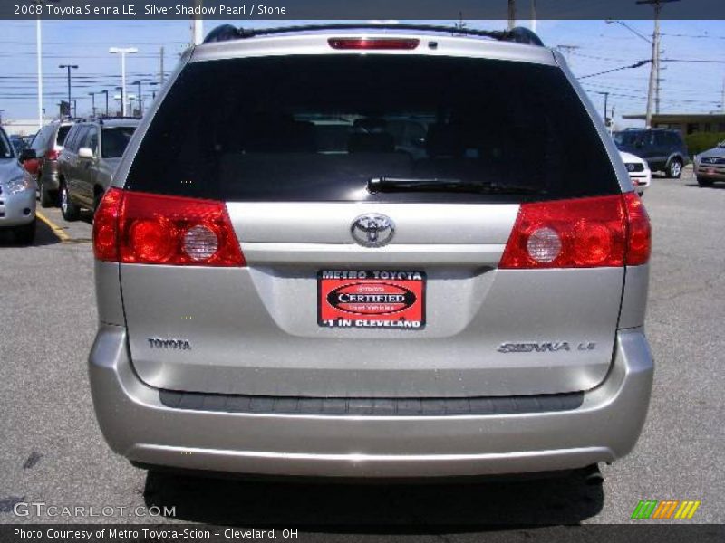 Silver Shadow Pearl / Stone 2008 Toyota Sienna LE