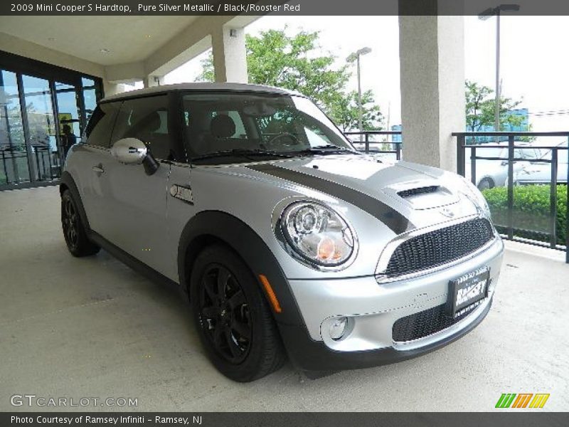 Pure Silver Metallic / Black/Rooster Red 2009 Mini Cooper S Hardtop